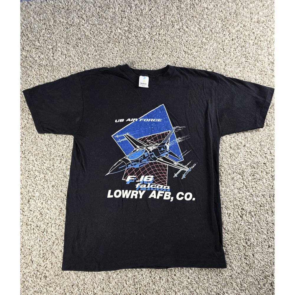 Vintage F-16 Fighter Jet Falcon Single Stitch T-shirt Size Large US Air Force US